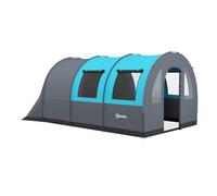 Outsunny tienda de campaña familiar para 5-6 personas tienda de camping plegable impermeable 3000 mm con 2 habitaciones puertas y bolsa de transporte para senderismo 480x260x200 cm gris 200 cm