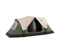 Outsunny Tienda de Campaña Familiar para 6-8 Personas Tienda de Camping Plegable con 2 Habitaciones y Bolsa de Transporte Impermeable para Senderismo 450x215x180 cm Verde Oliva y Marrón Claro