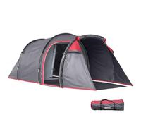 Outsunny Tienda de Campaña Familiar Tipo Túnel 426x206x154 cm Gris Oscuro | 2-3 Personas, Plegable, Impermeable 2000+ mm, a Prueba de UV 20+, Ligero, con Vestíbulo, 4 Estaciones, Camping Senderismo