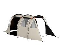 Outsunny Tienda de Campaña Familiar Tipo Túnel para 4-5 Personas, Tienda de Camping Impermeable y Plegable con 5 Puertas, 2 Habitaciones y Bolsa de Transporte para Senderismo 460x230x180 cm Caqui