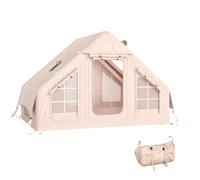 Outsunny Tienda de Campaña Inflable Glamping para 5 Personas con Apertura de Chimenea y Claraboya Bomba UPF30+ Bolsa para 4 Estaciones Instantáneo Resistente al Viento Tela Oxford Impermeable 5000+