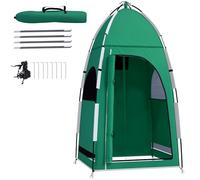 Outsunny Tienda de Campaña Ligero Tienda de Ducha Portátil con Bolsa de Viaje Gancho UPF30+ para Camping Senderismo Cambiador Vestuario 122x122x213 cm Verde