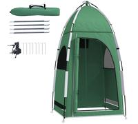 Outsunny Tienda de Campaña Ligero Tienda de Ducha Portátil con Gancho Bolsa de Transporte UPF30+ para Camping Vestuario Cambiador Senderismo 122x122x213 cm Verde