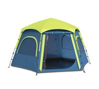 Outsunny Tienda de Campaña para 2-4 Personas Tienda de Camping Plegable con Fácil Instalación Ventanas de Malla Gancho y Bolsa Transporte Protección UV Impermeable 3000+ para Senderismo Azul y Verde