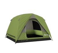 Outsunny Tienda de Campaña para 2-4 Personas Tienda de Camping Plegable con Puerta Ventanas de Malla Bolsillo Gancho y Bolsa de Transporte Impermeable Fácil Instalación para Senderismo Verde y Gris