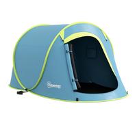 Outsunny Tienda de Campaña para 2 Personas Impermeable 2000 mm con Bolsa de Transporte 245x148x105 cm Azul Aosom España