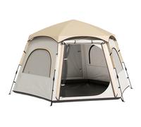 Outsunny Tienda de Campaña para 4 Personas con Fácil Montaje Protección UV y Bolsa de Transporte 280x240x155 cm Blanco y Beige