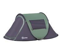 Outsunny Tienda de Campaña Pop-up para 2 Personas Tienda de Dormir con Bolsa de Almacenaje Portátil Ligera y con Mosquitero 250x150x100cm Verde