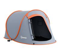 Outsunny Tienda de Campaña Pop-Up para 2-3 Personas Plegable Impermeable de 2000 mm con Bolsa de Transporte 245x148x105 cm Gris