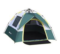 Outsunny Tienda de Campaña Pop-up para 2 Personas 205x195x135 cm Verde | de Camping Plegable, Resistente al Agua 1000 mm, con 3 Ventanas, Bolsa de Transporte, Tienda de Acampada para Playa Parque