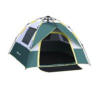 Outsunny Tienda de Campaña Pop-up para 3 Personas Tienda de Camping Plegable Impermeable 1000 mm con 3 Ventanas Bolsa de Transporte Tienda de Acampada para Playa Parque 205x195x135 cm Verde