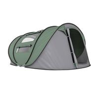 Outsunny Tienda de Campaña Pop up para 4-5 Personas Tienda de Camping Instantánea con Ventanas Bolsillos y Bolsa de Transporte Impermeable Anti-UV 263,5x220x123 cm Verde y Gris