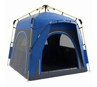Outsunny Tienda de camping familiar 4 personas tienda cúpula impermeable ligera, ventilada fácil de montar pop-up 2,4x2,4x1,99 m Aosom España