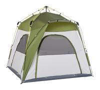 Outsunny Tienda de camping familiar 4 personas tienda cúpula impermeable ligera, ventilada fácil de montar pop-up 2,4x2,4x1,99 m Aosom España