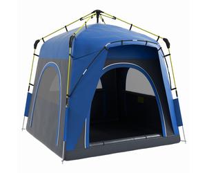 Outsunny Tienda de camping familiar 4 personas tienda cúpula impermeable ligera, ventilada fácil de montar pop-up 2,4x2,4x1,99 m Aosom España