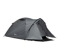 Outsunny Tienda de camping para 2-3 personas tienda cúpula impermeable ligera ventilada 2 puertas ventanas fibra de vidrio poliéster PE Aosom España