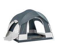 Outsunny Tienda de camping para 2-4 personas impermeable, tienda familiar con 3 puertas, toldo desmontable, lona de suelo, bolsa de transporte, azul oscuro Aosom España
