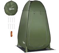 Outsunny Tienda de Ducha Camping Portátil con Bolsillo Bolsa de Transporte y UV 20+ para Baño Inodoro 126x124x189 cm Verde Oliva