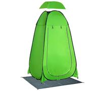Outsunny Tienda de Ducha Camping Portátil con Bolsillo Bolsa de Transporte y UV 20+ para Baño Inodoro 126x124x189 cm Verde Aosom España