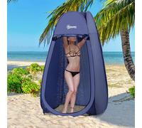 Outsunny Tienda de Ducha Camping Portátil Desplegable Pop Up Privacidad al Aire Libre Protección UV y Techo Impermeable 100x100x185 cm Turquí Aosom España