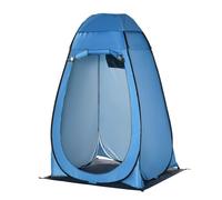 Outsunny tienda de ducha instantánea pop-up tienda de privacidad portátil con 1 gancho bolsillo bolsa de transporte y uv 20+ para baño vestuario cambiador inodoro 126x124x189 cm azul