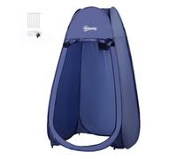 Outsunny Tienda de Ducha Pop Up Tienda de Campaña Instantánea con Protección UV Techo Impermeable y Asa para Camping Ciclismo Baño Ducha Playa 100x100x185 cm Azul Turquí