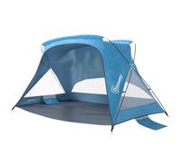 Outsunny Tienda de Playa Plegable 2-3 Personas 220x120x120 cm Azul Cielo | Carpa de Playa, Sacos de Arena, Puerta, Ventanas, UPF30+, Bolsa de Transporte, Bolsillo, Parque, Camping
