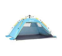 Outsunny tienda de playa plegable, carpa de playa pop-up para 1-2 personas con protección uv, impermeable, bolsa de transporte, para parque, camping, 220x173x120 cm, azul claro 173 cm