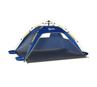 Outsunny tienda de playa plegable, carpa de playa pop-up para 1-2 personas con protección uv, impermeable, bolsa de transporte, para parque, camping, 220x173x120 cm, azul oscuro