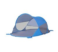 Outsunny tienda de playa plegable pop-up carpa de playa automático para 1-2 personas con 1 puerta 2 ventanas y bolsa de transporte para parque camping 200x120x90 cm azul