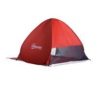 Outsunny Tienda de Playa Pop-Up para 2-3 Personas 200x150x119 cm Rojo | Instantánea y Portátil, con Ventanas tipo Refugio, Tienda de Campaña para Playa Picnic y Camping, Protección Solar UV