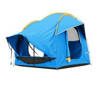 Outsunny Tienda Trasera Impermeable 2000mm 6 Personas 240x210x210cm Azul | Tienda coche, toldo solar, capa lluvia, tienda SUV hatchback, protección UV, para camping y viaje.