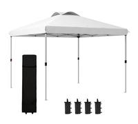 Outsunny Toldo cenador pabellón de jardín pop-up plegable 3x3 m con bolsa de transporte con ruedas, alturas ajustables Aosom España