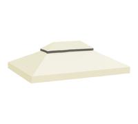 Outsunny Toldo de Recambio 4x3 m con Techo Doble con Orificios de Drenaje y Protección UPF30+ Crema Solo Toldo NO Incluye Marco