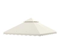 Outsunny Toldo de Repuesto para Pérgola con Techo de Doble Ventilación y 10 Orificios de Drenaje para Patio Jardín 3x3 m Crema Aosom España