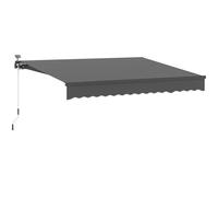 Outsunny Toldo de sujeción con manivela y luces solares toldo de brazo articulado protección solar UV 50+ 400 cm de ancho Gris