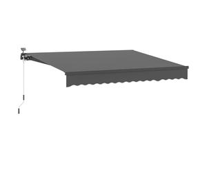 Outsunny Toldo de sujeción con manivela y luces solares toldo de brazo articulado protección solar UV 50+ 400 cm de ancho Gris