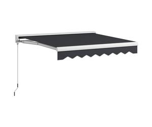 Outsunny Toldo Eléctrico Retráctil y Manual 250x200 cm Toldo Portátil con Mando a Distancia Manivela Marco de Aluminio Gris