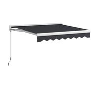 Outsunny toldo eléctrico retráctil y manual con mando a distancia 2,5x2 m toldo de exterior terraza enrollable con manivela y marco de aluminio para jardín puerta ventana gris 200 cm