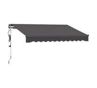 Outsunny toldo eléctrico retráctil y manual con mando a distancia 3x2,5 m toldo de exterior terraza enrollable con manivela marco de aluminio y protección uv30+ para jardín puerta ventana gris