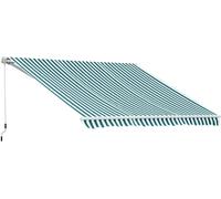 Outsunny Toldo manual plegable 295x250 cm verde y blanco