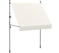 Outsunny Toldo Manual Retráctil 200x120x210-310 cm para Balcón y Terraza con Altura Ajustable con Manivela Crema