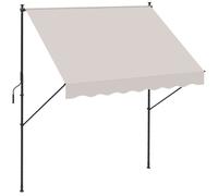 Outsunny Toldo Manual Retráctil 200x170x200-290 cm Ajustable con Manivela Protección Solar UV40+ para Balcón Terraza Color Crema Aosom España
