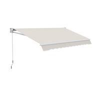Outsunny Toldo de Pared Apertura Manual de Aluminio y Poliéster UV50+ para Exterior con Manivela 200x250 cm Blanco Crema Aosom España