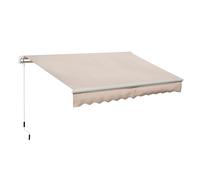 Outsunny Toldo Manual Retráctil 295x200 cm con Manivela de Metal Impermeable y Anti-UV para Jardín Terraza Beige Aosom España