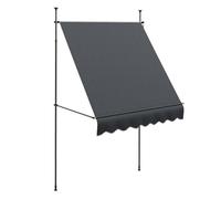 Outsunny Toldo Manual Retráctil con Manivela 200x120x210-300 cm Toldo para Balcón con Altura Ajustable Impermeable y Anti-UV para Jardín Terraza Gris