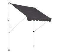 Outsunny Toldo Manual Retráctil 200x150 cm con Manivela de Aluminio Ángulo Ajustable Protección Solar para Terraza Jardín Patio Gris Aosom España