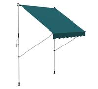 Outsunny Toldo Manual Retráctil 200x150 cm con Manivela de Aluminio Ángulo Ajustable Protección Solar para Terraza Jardín Patio Verde Aosom España