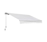 Outsunny® Toldo Manual Plegable de Aluminio Toldo Balcón Patio Terraza con Manivela Impermeable Protección Solar UV 3.5x2.5m Blanco Aosom España