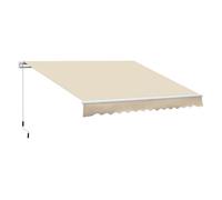 Outsunny toldo manual retráctil 350x250 cm, toldo exterior terraza con ángulo ajustable, brazo articulado, montaje a pared, estructura de aluminio, anti-uv e impermeable, para jardín, crema